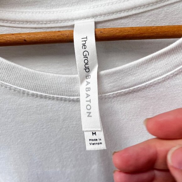 The Group Babaton White Cotton T-Shirt Dress With Pocket‎ Detail Size M - Picture 3 of 7